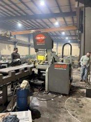 20″ x 25″ Amada Marvel 2150A-PC3S-60 Vertical Saw,– Entire Material Handling System Included