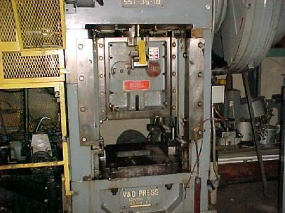 35 Ton Used V&O Straight Side Press - Air Clutch Model SS1-35-18