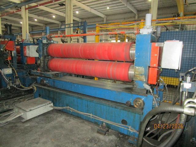 72" x .187" x 50,000# Chicago Triple Injector Head / Turret Recoiler Loop Slitting Line with Braner Banding Line