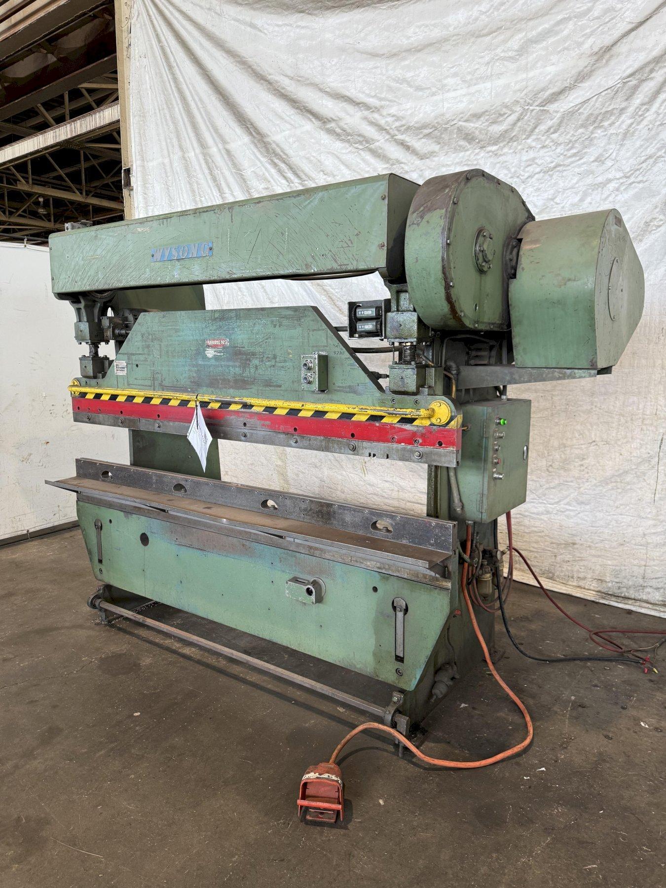 55 TON X 8' WYSONG MODEL 55–6–1S MECHANICAL PRESS BRAKE. STOCK # 1001625