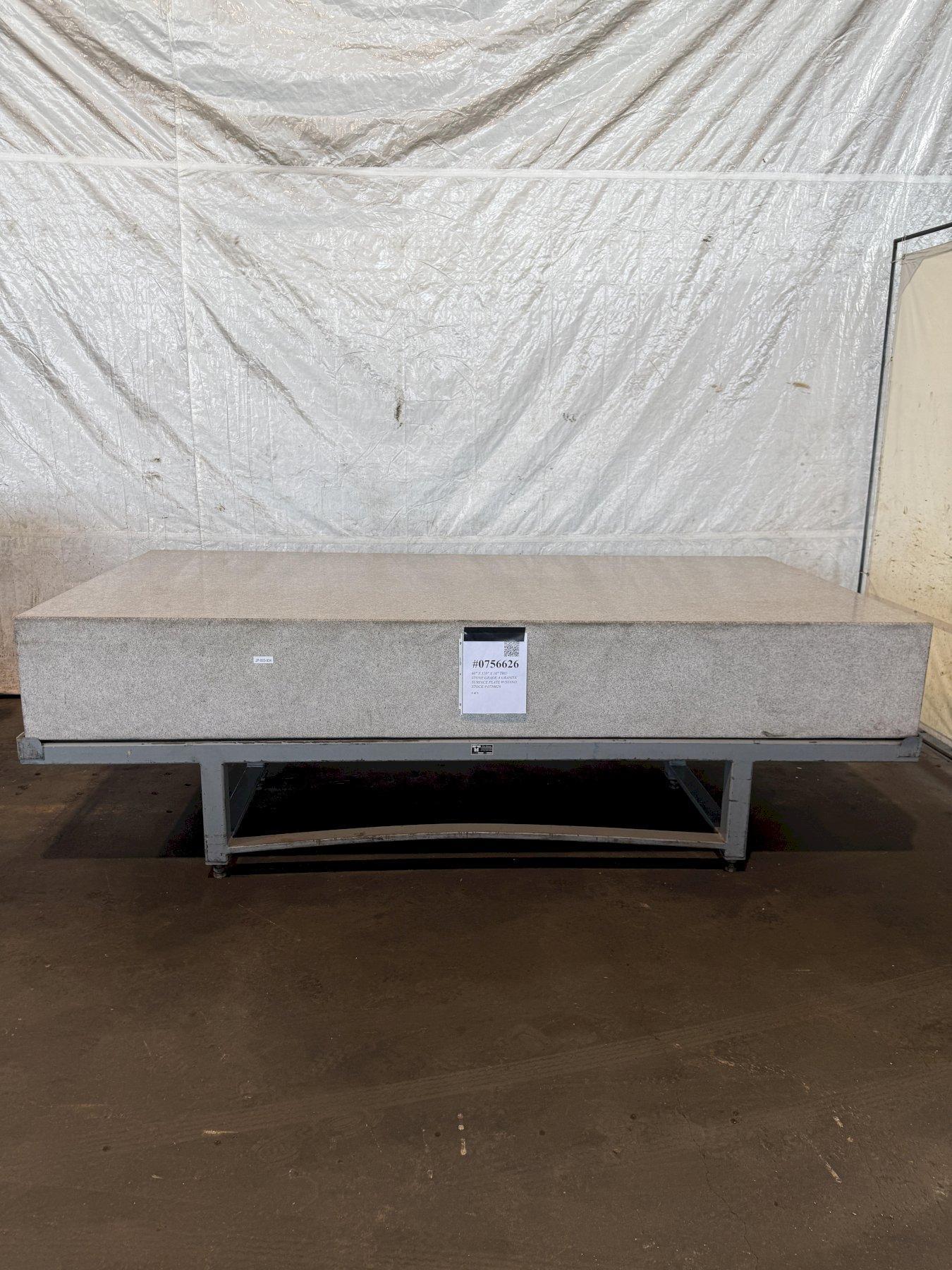 60" X 120" X 16" TRU STONE GRADE A GRANITE SURFACE PLATE W/STAND. STOCK # 0756626