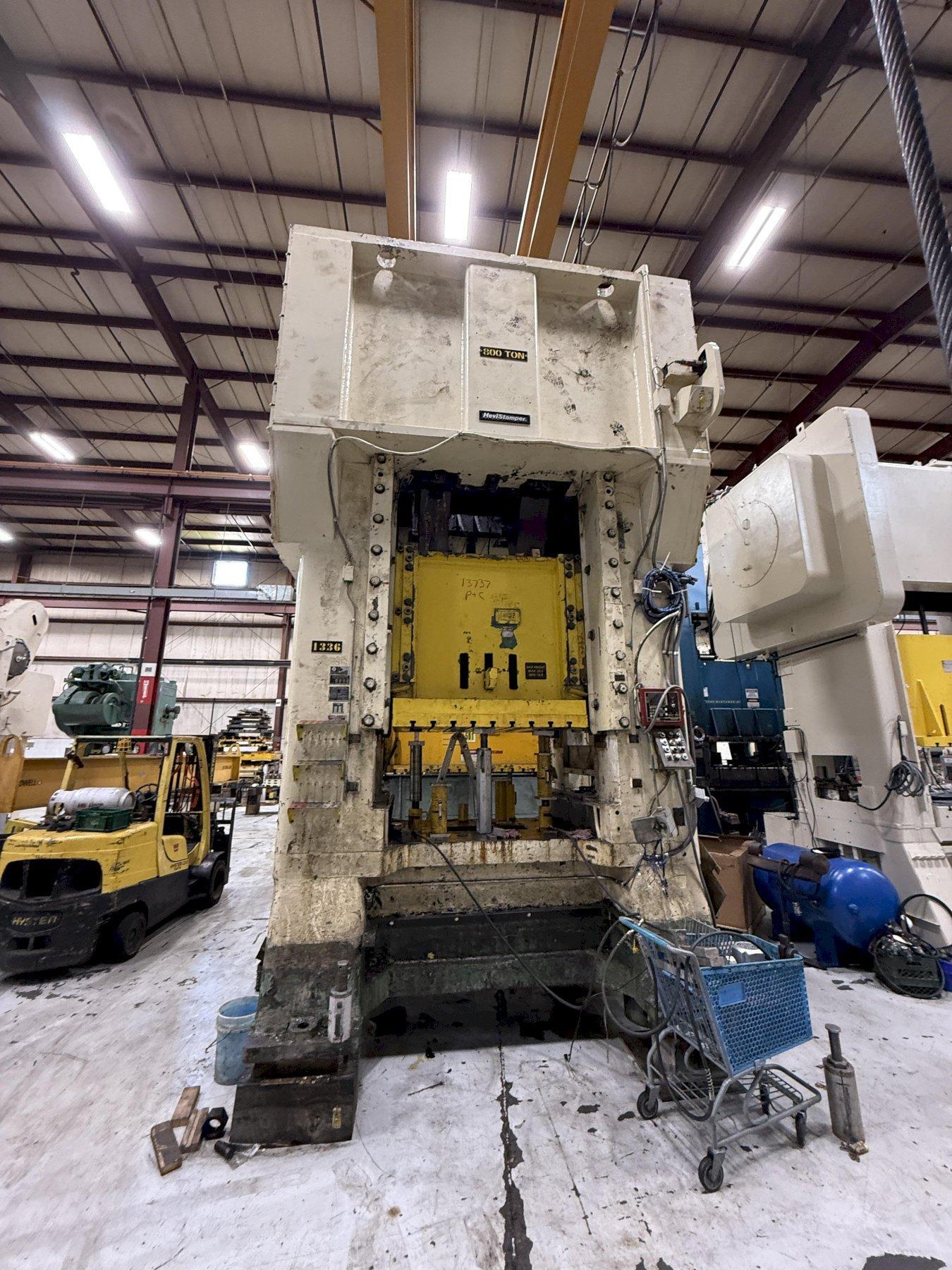 800-ton Minster E2-800-60-48 Hevi-Stamper Straight Side Stamping Press For Sale