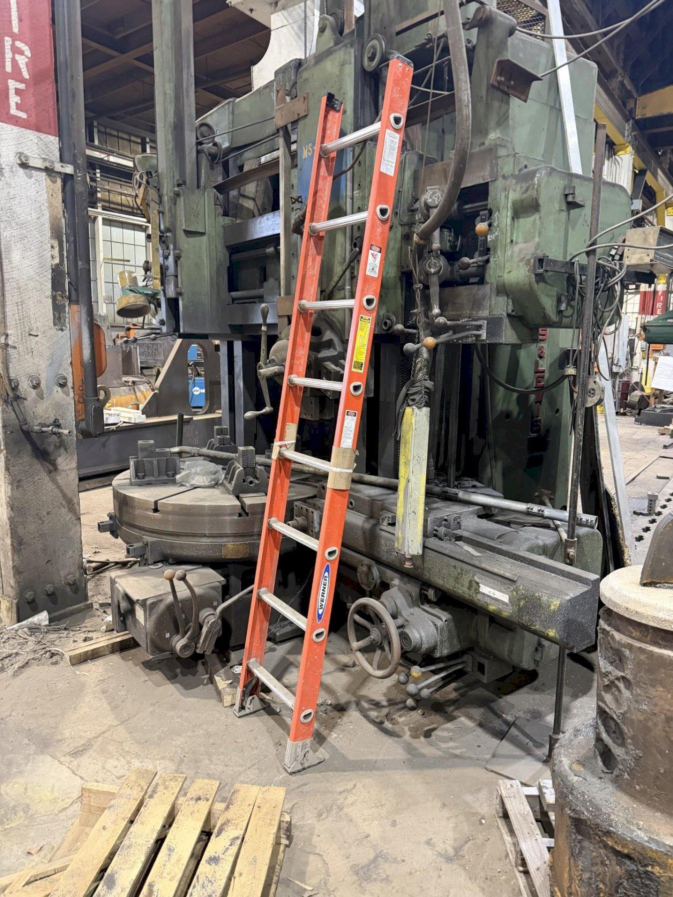54" GIDDINGS & LEWIS VERTICAL TURRET LATHE WITH RAM/SIDE MILLING HEAD. STOCK # 1086626