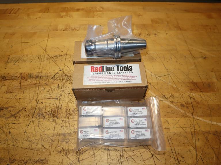 Redline RC4ER25400 CAT40 ER25 Tool Holders NEW IN BOX (2) & NEW Command RC4E-0001 Pull Studs (9)- Auction Item
