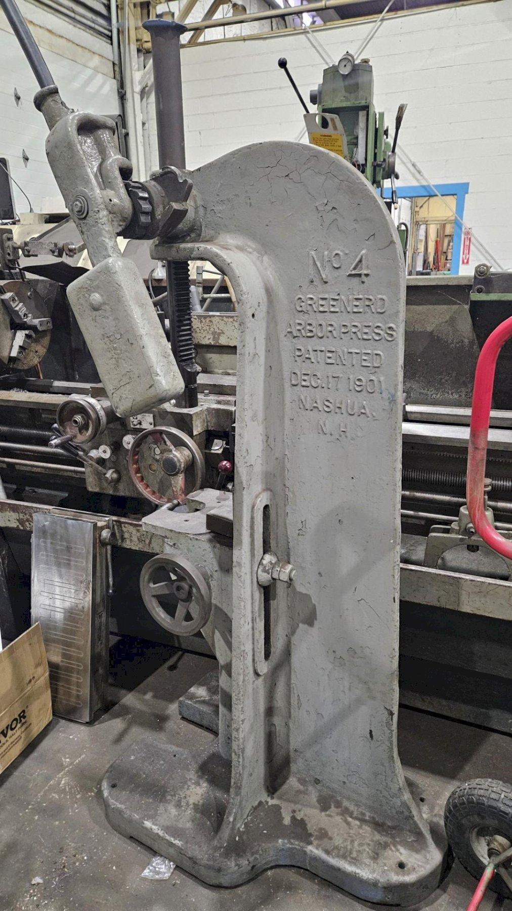 7 TON GREENERD #4 ARBOR PRESS STOCK #80712