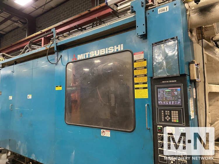 937 TON 155 OZ MITSUBISH MODEL 950MMJW-160 INJECTION MOLDING MACHINE MFG 2000