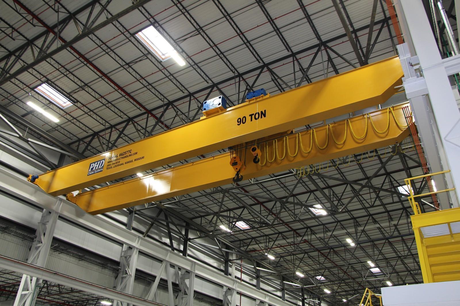 90/45 TON X 82' X 40' LIFT PHD 8 WHEEL OVERHEAD BRIDGE CRANE