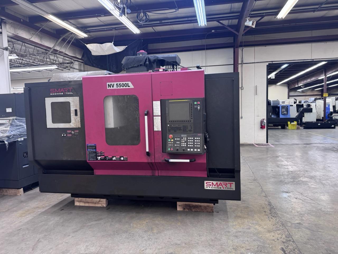 Smart Machine Tool NV 5500L CNC Vertical Machining Center, 2023 – 53” x 22” Travels, CAT40 Big Plus, 12K RPM, Fanuc 0i-MF Plus