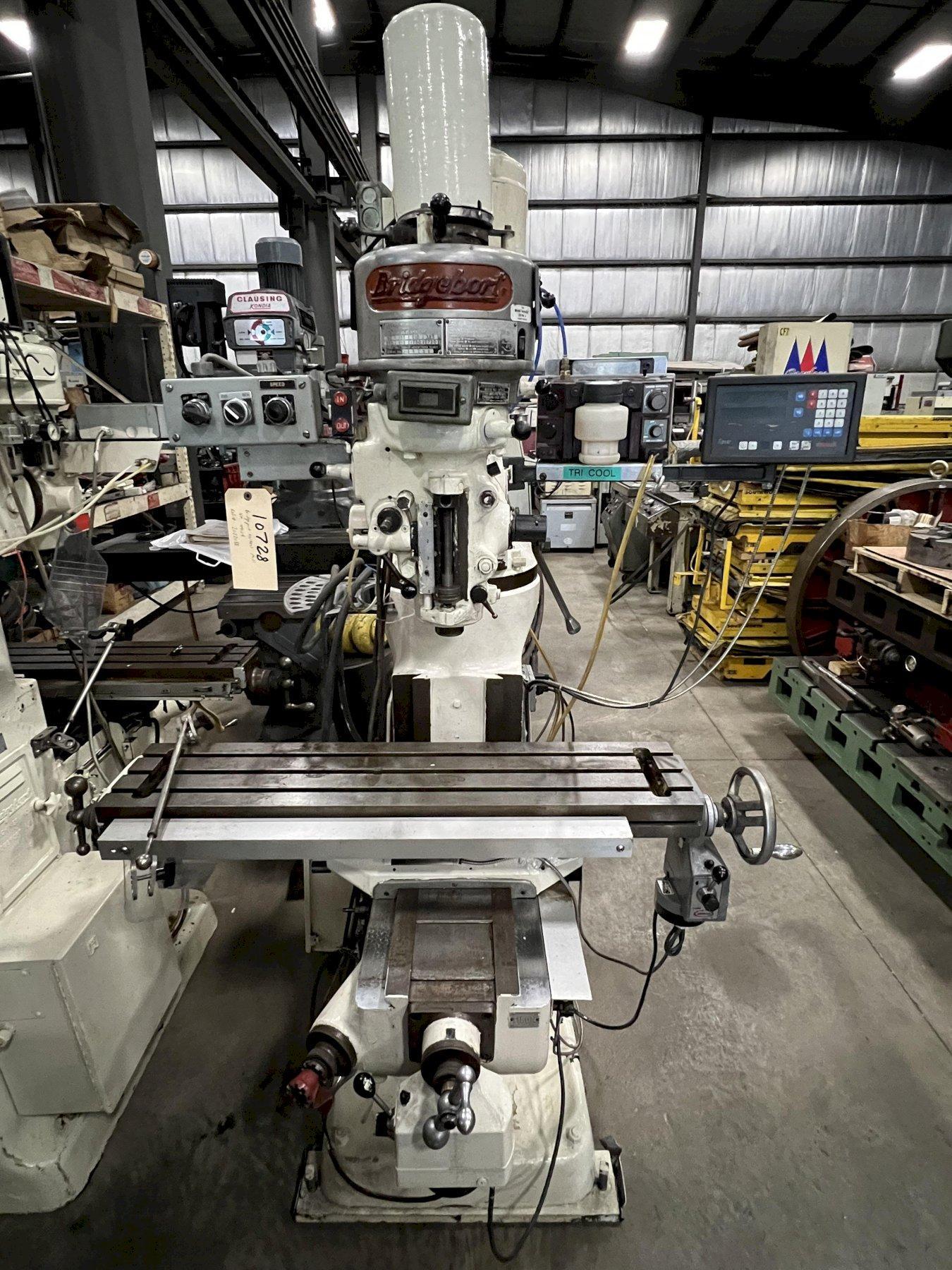 BRIDGEPORT SERIES 1 MILL, BELT PULLEY, POWER FEEDS, DRO