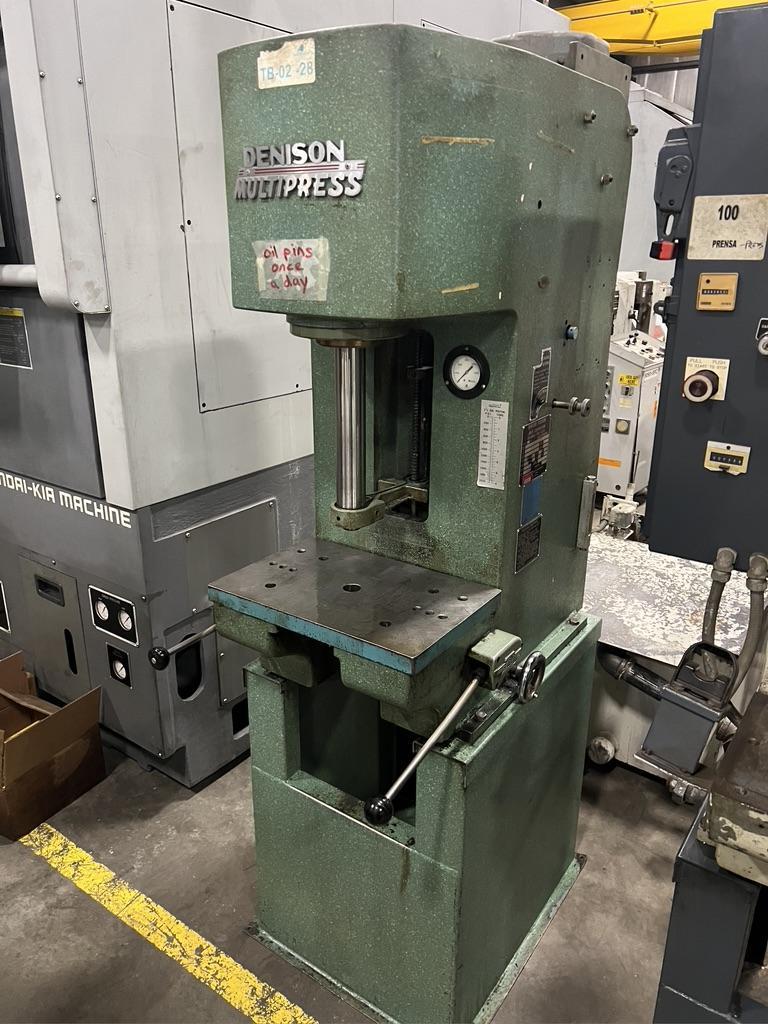 6 TON DENISON MULTIPRESS HYDRAULIC PRESS, 10" STROKE, 6" THROAT