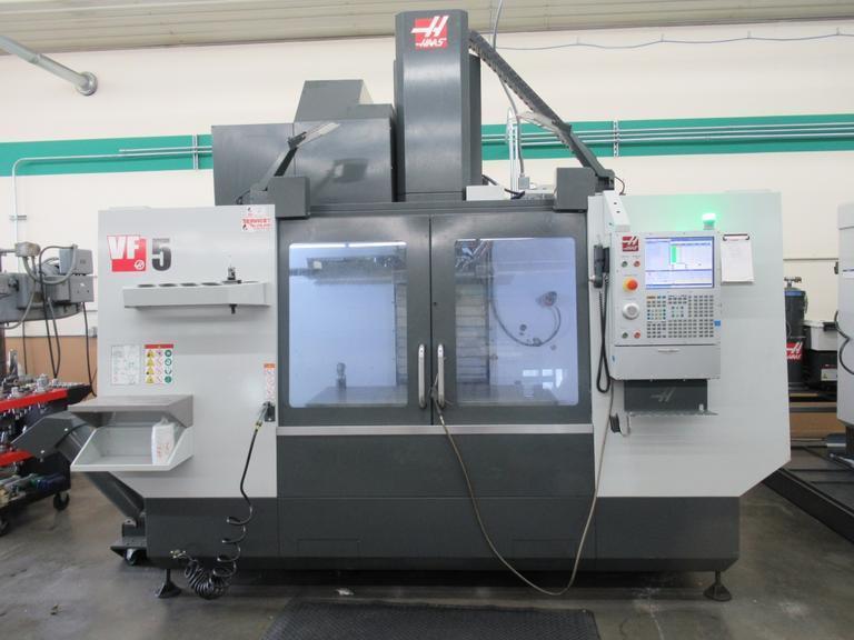 Haas VF-5/50 CNC Vertical Machining Center, Haas NextGen CNC Control, 4th Axis, TSC, Probing, HSM, 30 ATC- Auction Item