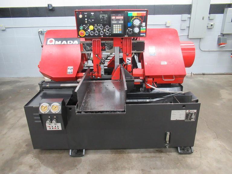 Amada HFA250W Programmable Automatic Horizontal Bandsaw, 10" Round Cap, 1" Blade, Vbl Speed, Chip Auger