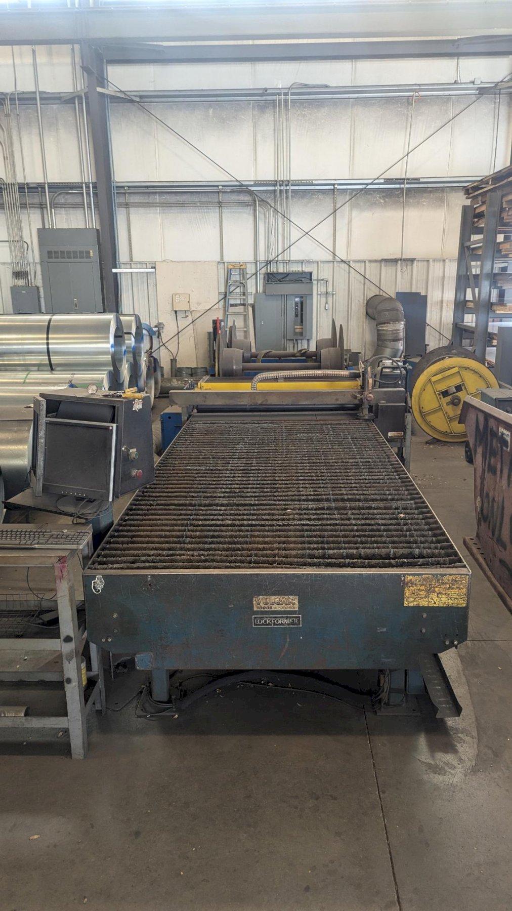 5′ x 10′ Lockformer Vulcan 1000B Plasma, 2006 – 60 Amp Hypertherm Powermax 1000, 2-Roll Decoiler