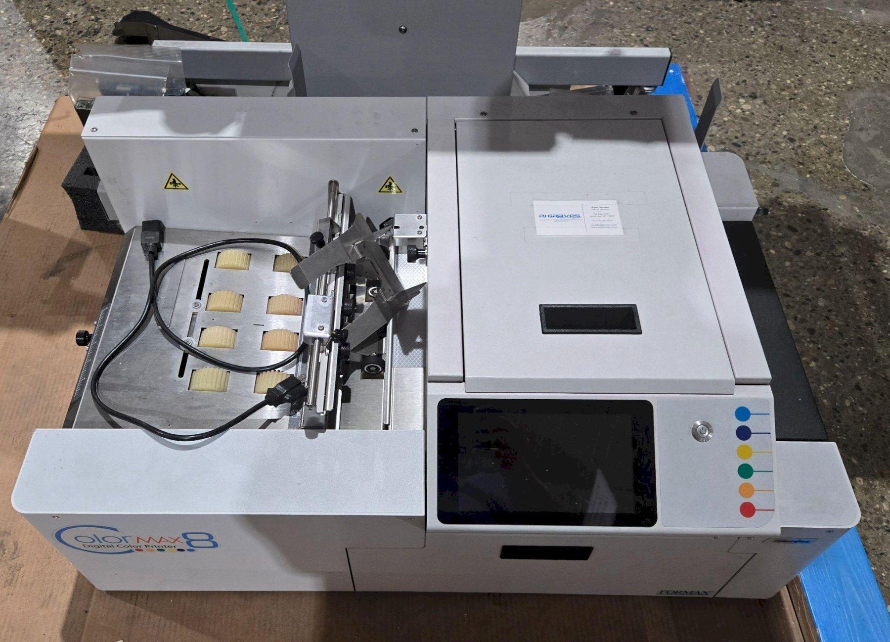 FORMAX COLORMAX8 DIGITAL COLOR PRINTER WITH CONVEYOR/EXTRA INK CARTRIDGES USED
