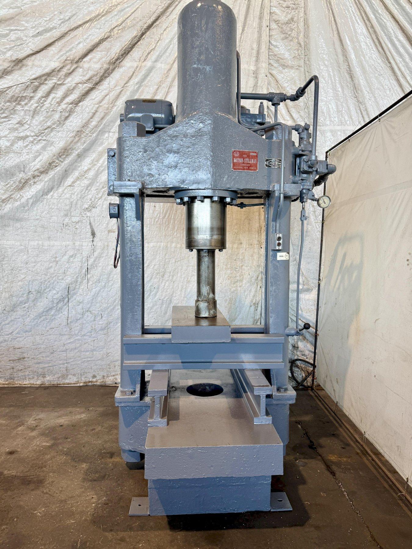 100 TON WATSON-STILLMAN HYDRAULIC H FRAME STYLE STRAIGHTENING PRESS. STOCK # 0875226