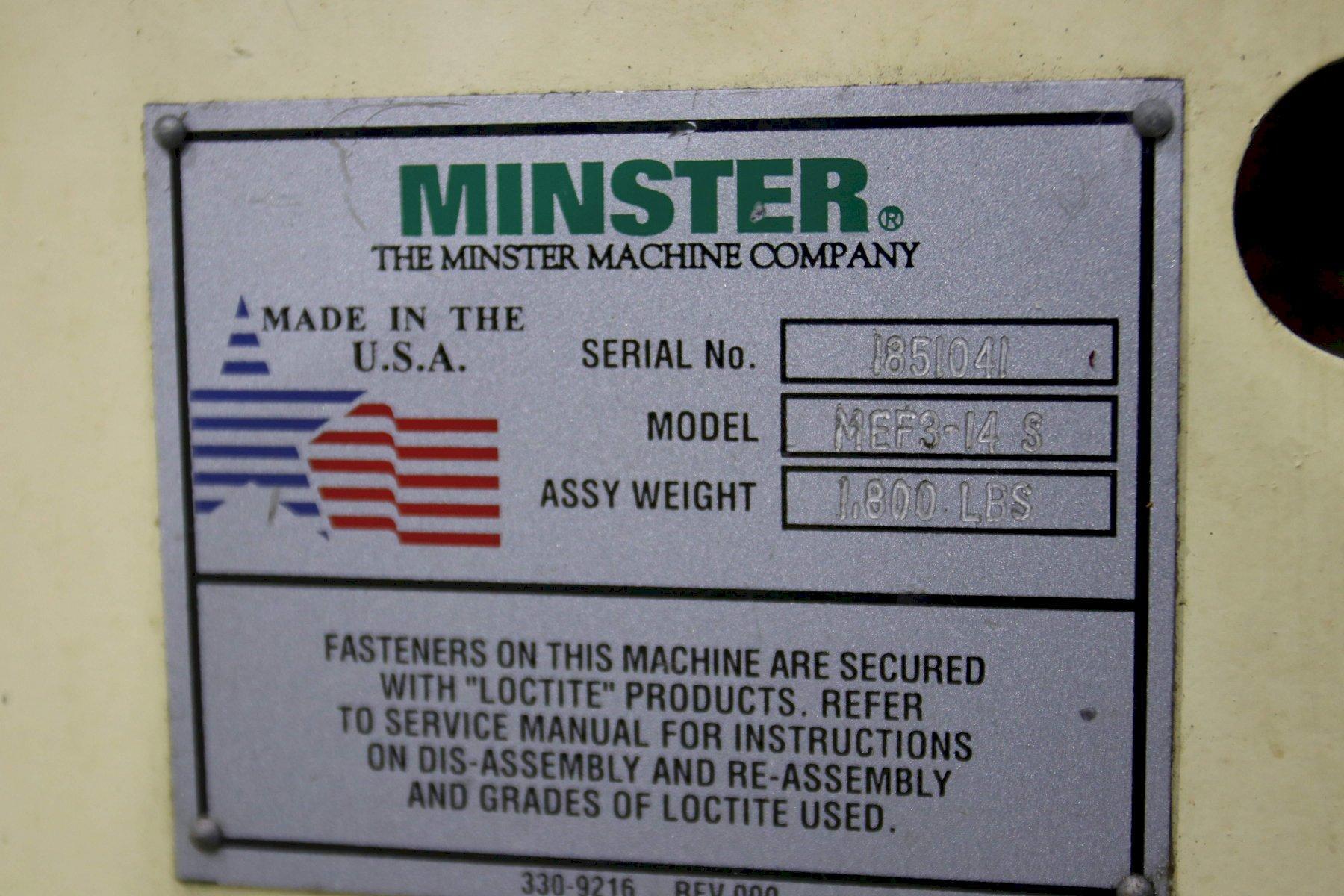 14" X .090 MINSTER PRESS MOUNT SERVO FEEDER STOCK: #71308