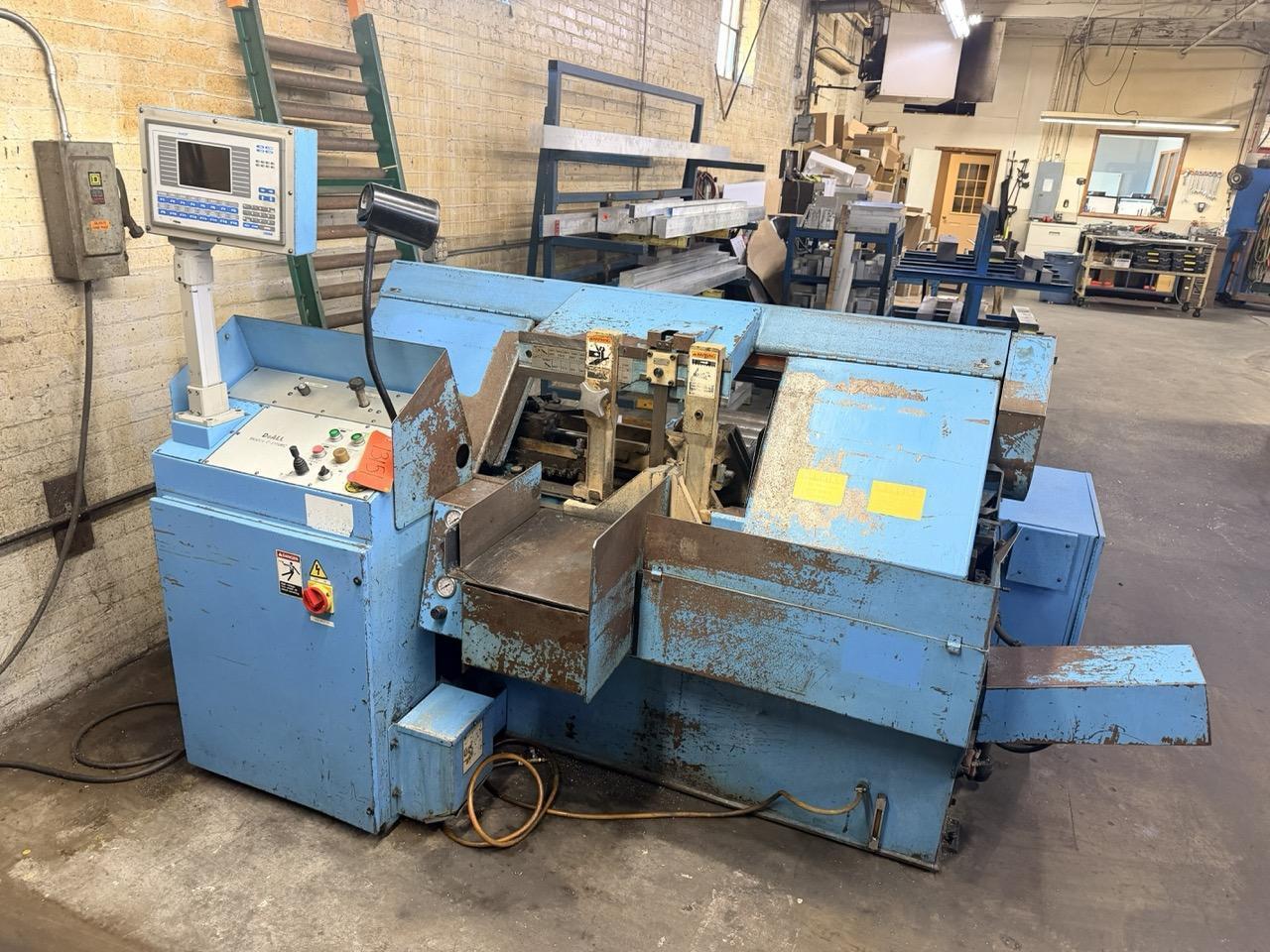 DoAll 13″ x 13″ Model C-3300NC Automatic Horizontal Bandsaw, 1998 –  NC Control, Programmable Job Memory,  Auto Shuttle Indexing Bar Feed