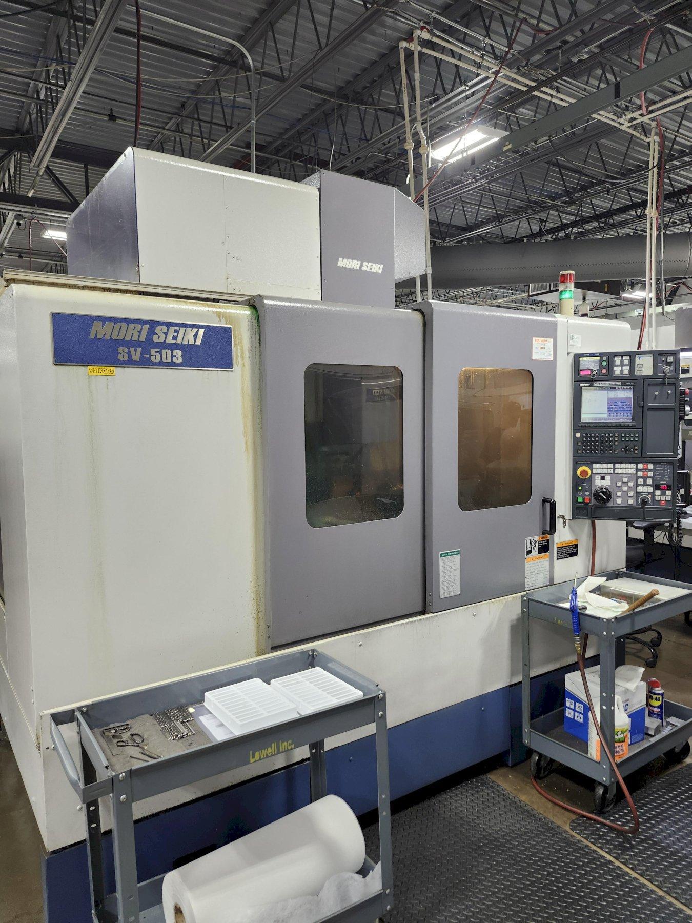 MORI SEIKI SV-503/40 Vertical Machining Center, Year 2001 With Tsudakoma 4th axis Rotary table, (Well Maintained)