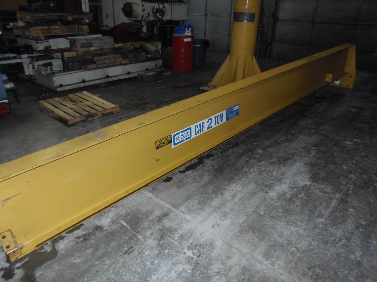 2 TON FREE STANDING JIB CRANE. 18' REACH, 132" tall, 102" under arm