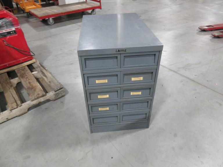 Systems 5 Drawer Metal File Card Cabinet with Removable Trays- Auction Item