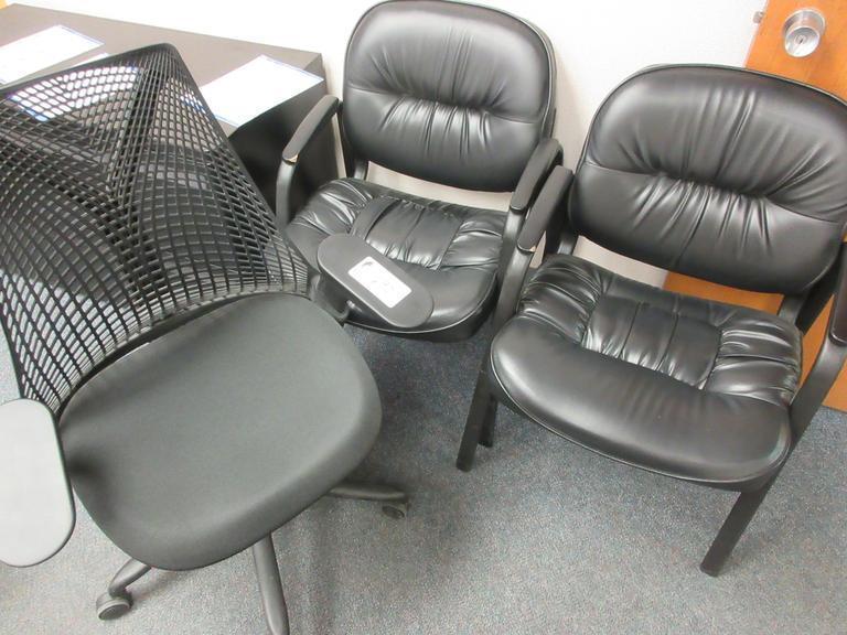 Rolling Office Desk Chair and 2 Side Chairs- Auction Item