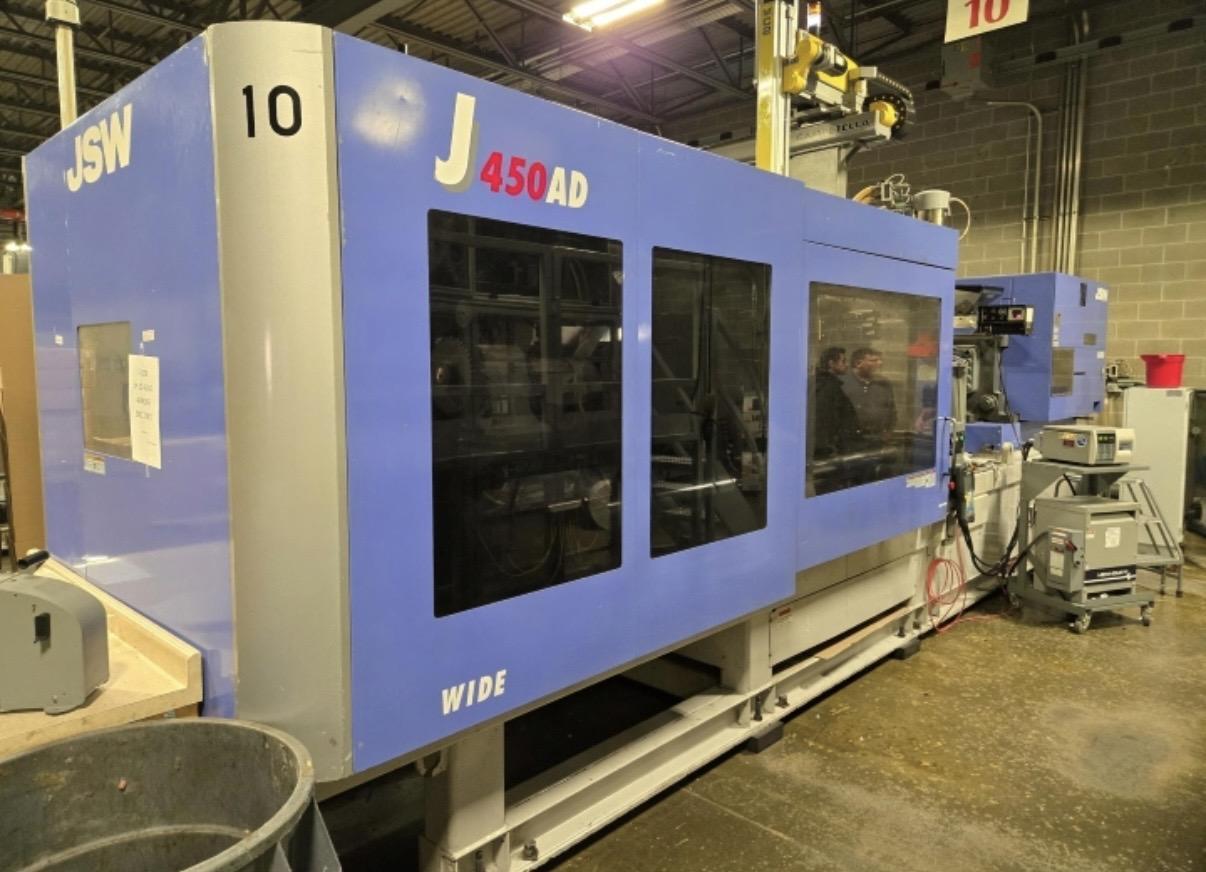 JSW Used J450AD-1400H Electric Injection Molding Machine, 496 Ton, 43.6 oz., yr. 2008
