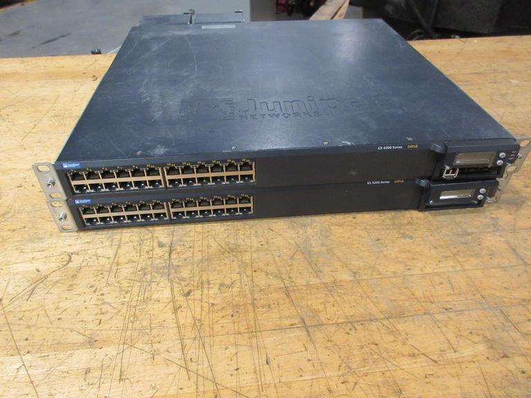 Juniper EX 4200 Series 24-P Rack Mountable Ethernet Switch (2)- Auction Item