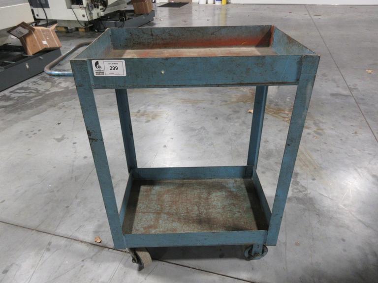 Tall Heavy Duty Steel Rolling Shop Cart with 2 Shelves- Auction Item