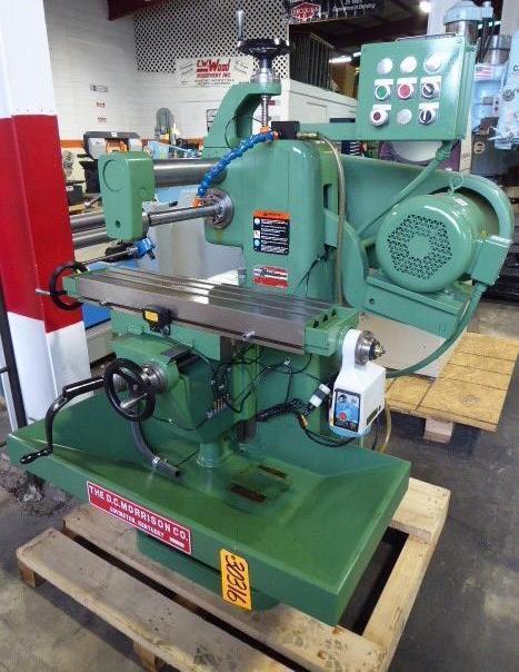 No. 2 U.S. Burke/Morrison Horizontal Mill, 50-2370 RPM, 8″ x 32″ P.F. Tbl., 2 HP, Coolant, Factory Rebuilt