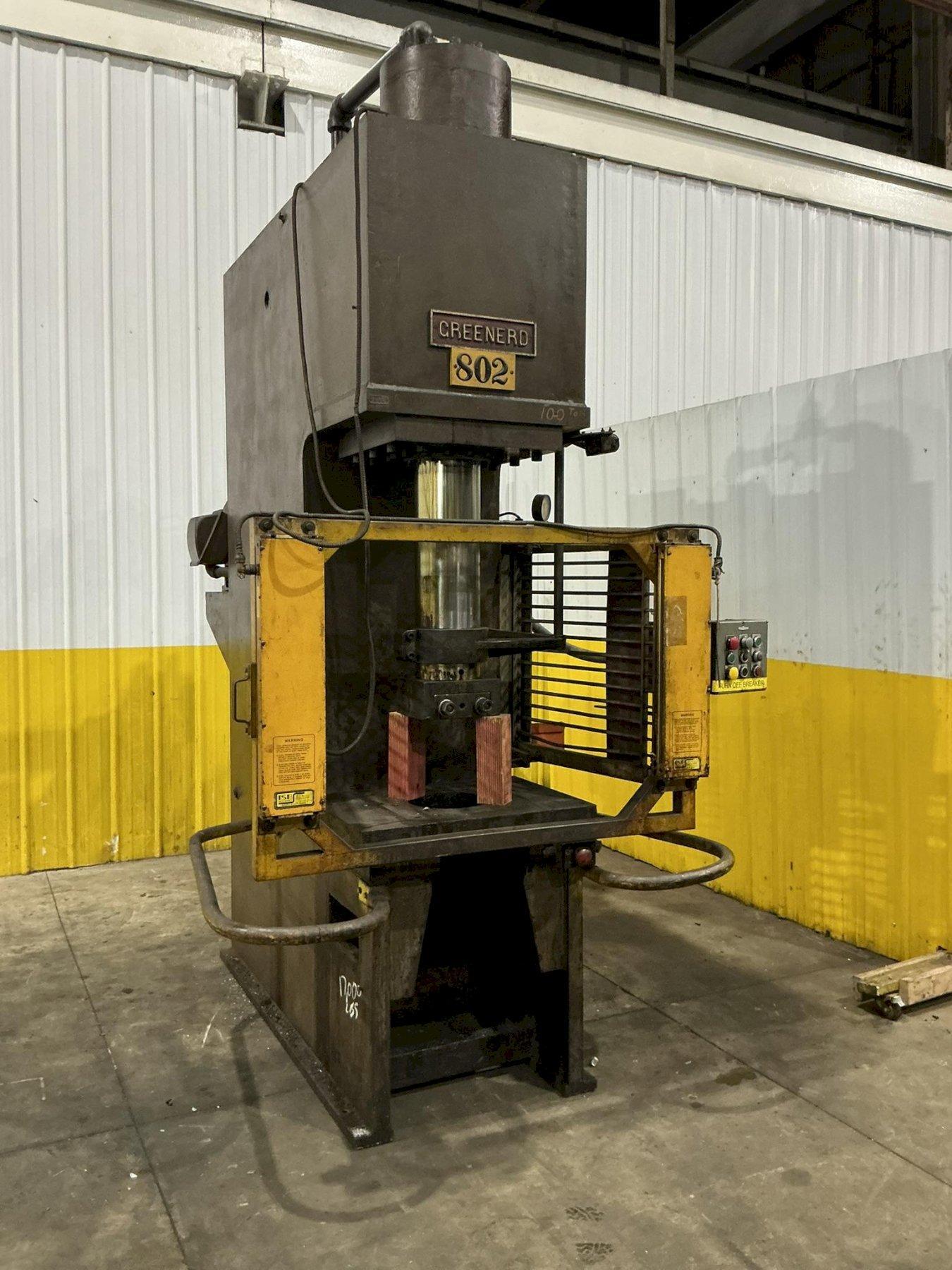 100 TON GREENERD MODEL SP100 C-FRAME HYDRAULIC PRESS, 24" STROKE: YOBRO #26283