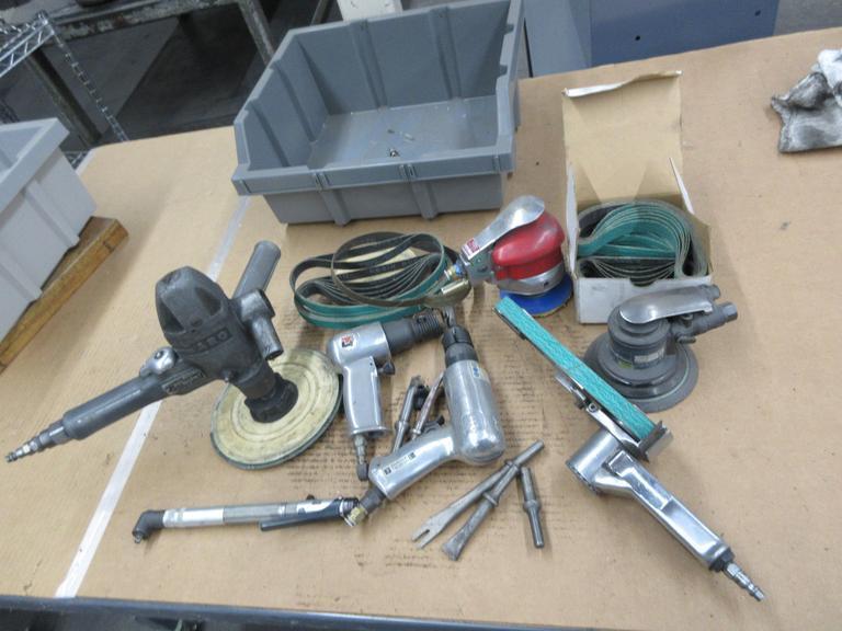 Pneumatic Air Tools, Chisels, Dayton Finger Sander, Random Orbital Sanders, 1/4" Ratchet- Auction Item
