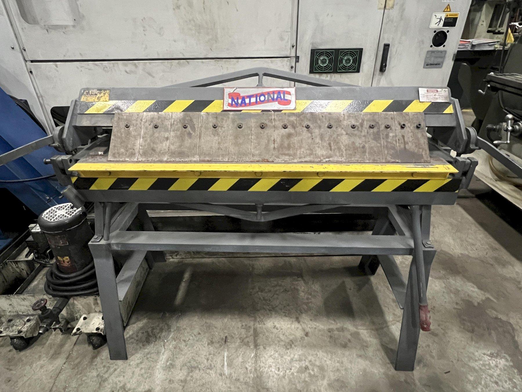 16 GA X 4' NATIONAL BOX AND PAN BRAKE, FINGERS, MODEL U48, ON STAND