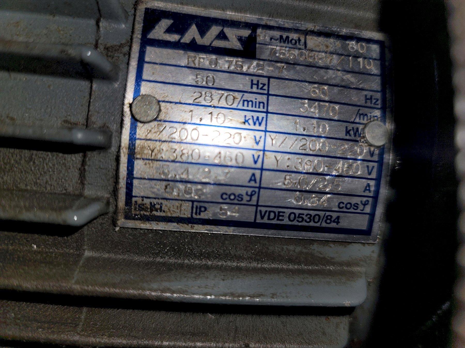 LNS HYDRAULIC POWER UNIT, Model Hydrobar 6.42HS-4.8, 1.48 HP, LNS .7550887/110 RF0.75/2-7 Motor, New 1991.