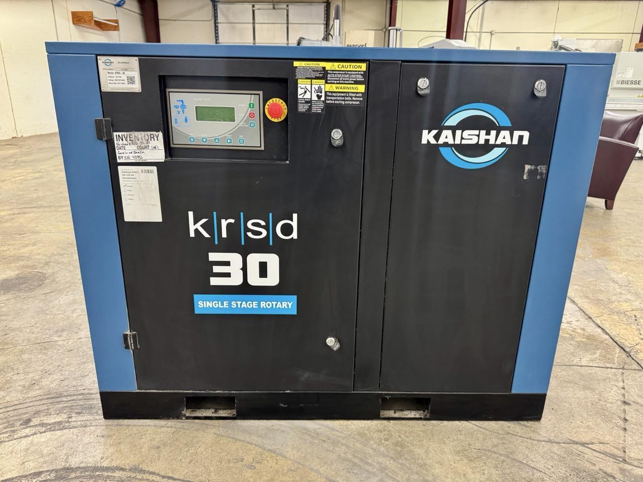 Kaishan KRSD-30-125 30 HP Rotary Screw Air Compressor, 2024 – 138 CFM, 125 PSI