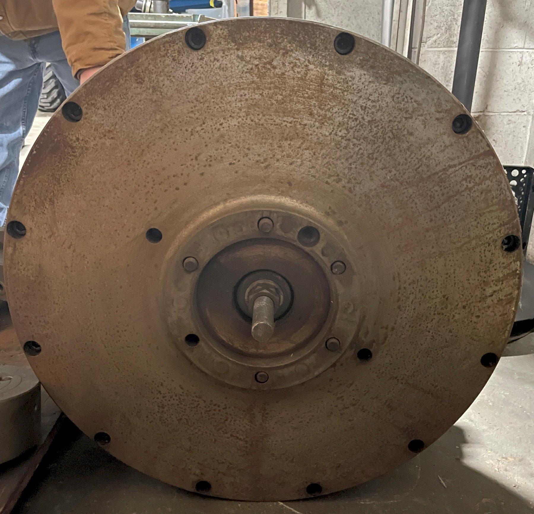 29" WOODWORTH 2-JAW SPECIAL CLAMPING FIXTURE with 2-Set Hydraulic Clamping Jaws, New 1983. From a Cincinnati Milacron 282 NC Chucker.