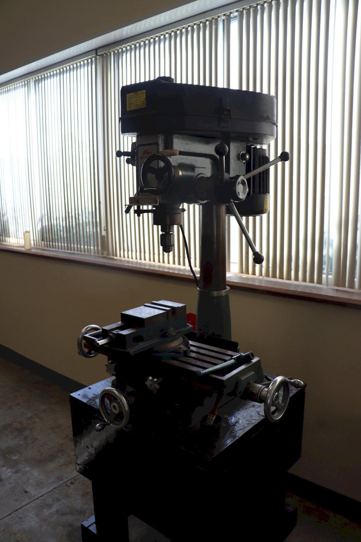 ENCO TABLE TOP SINGLE SPINDLE DRILL WITH TABLE VISE: YOBRO #26219