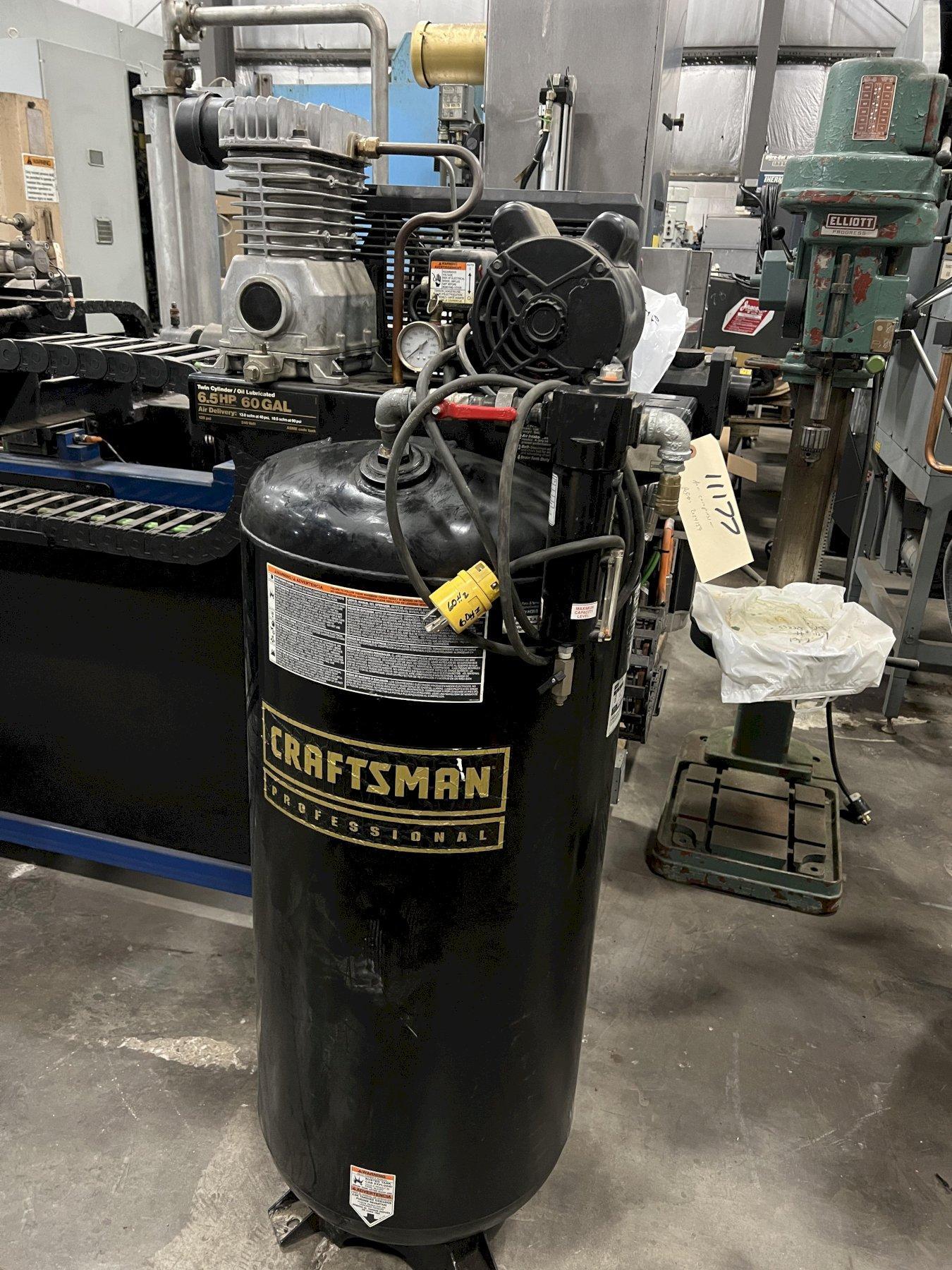 CRAFTSMAN SINGLE STAGE AIR COMPRESSOR, MODEL 919.184160, 6.5 HP, 60 GAL