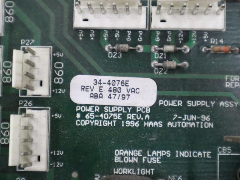 Used Haas Power Supply PCB Assembly #65-4075E Rev.A