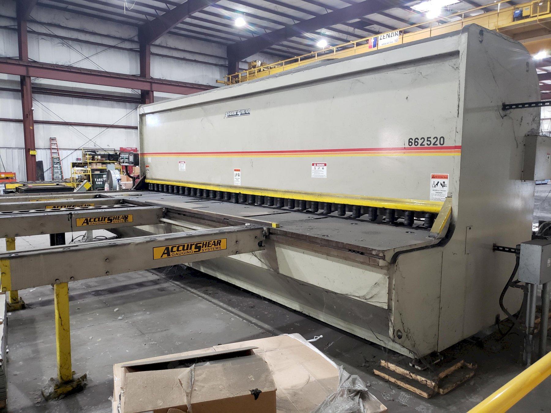 2011 Accurshear, Model 662520, Hydraulic Squaring Shear