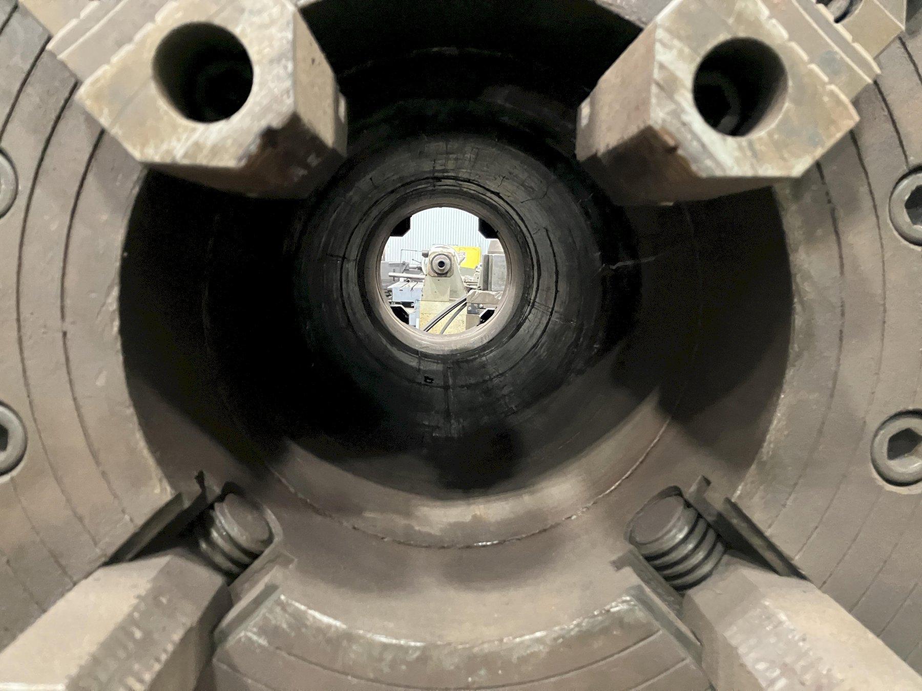 45/63" x 120" Willis Mammoth Model PA4512030 12-1/2" Hollow Spindle, Gap Bed, Taper Attachment, Variable Speed