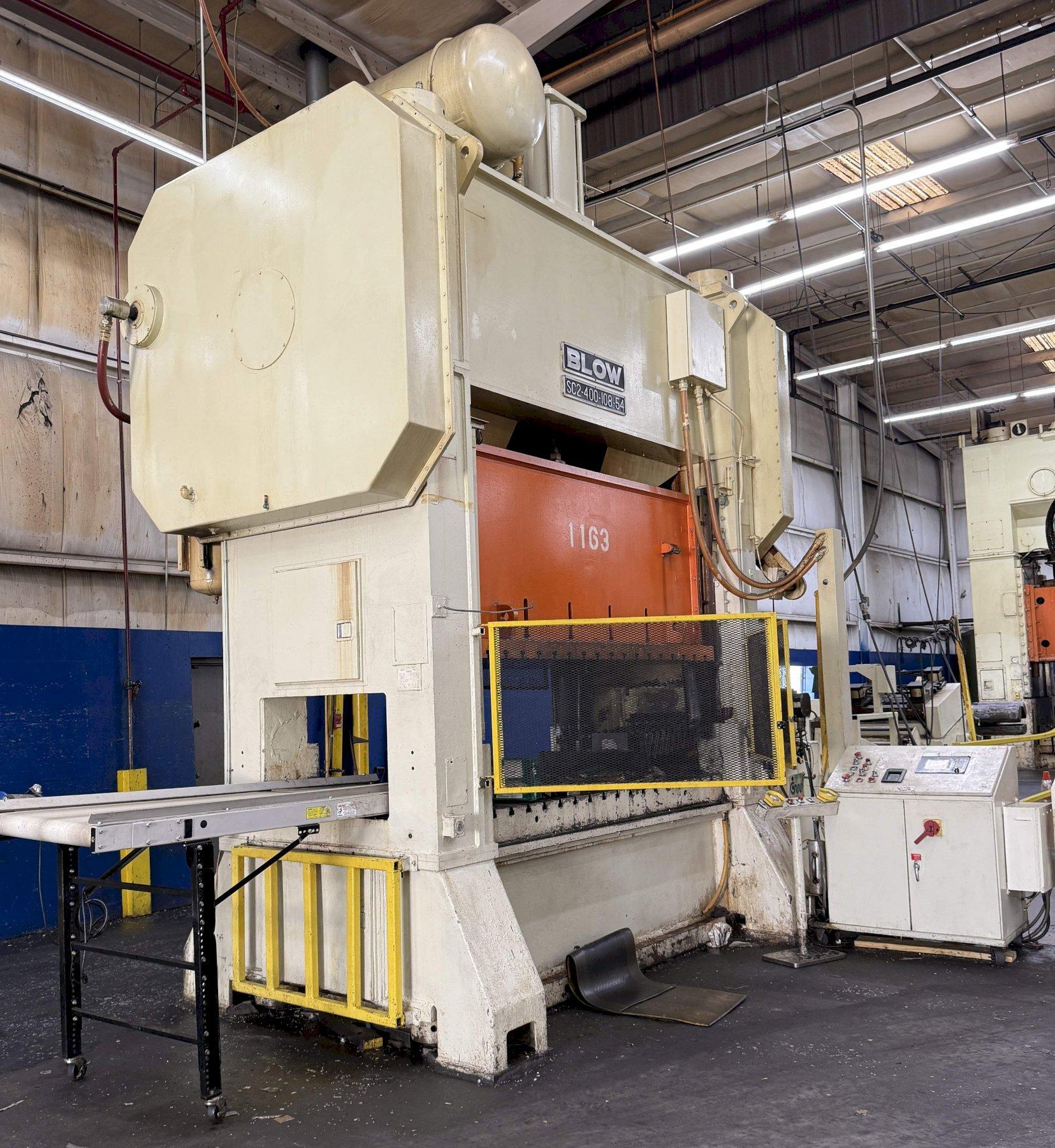 400-ton Blow SC2-400-108-54 Straight Side Mechanical Stamping Press For Sale, Year 1997