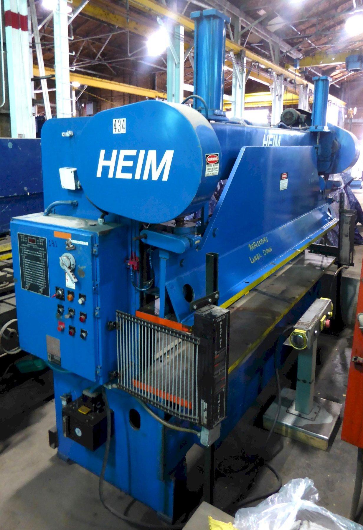 45 Ton Heim Mechanical Press Brake, 14″ x 126″ Flanged Bed, 3″ Stroke, 12″ SH, A.C., Nice