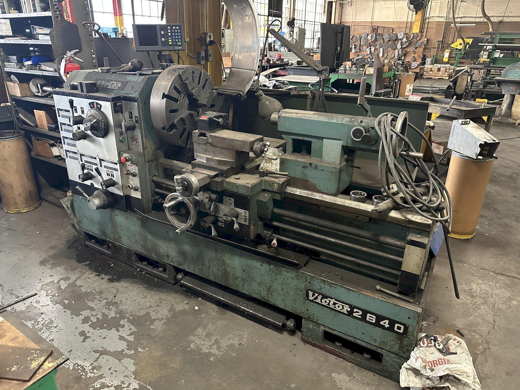 26" X 40" VICTOR MODEL #2640 GAP BED ENGINE LATHE