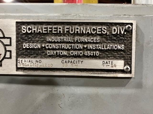 2014 Schaefer 1000# electric motorized nose pour furnace s/n 001-1213-0280 rated at 85kw with controls