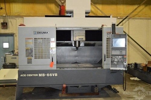 OKUMA ACE CENTER MB-66VB CNC VERTICAL MACHINING CENTER w/OSP P200, Coolant Thru Spindle, 12K Spindle, 40 Position ATC, 50 Taper, 2005