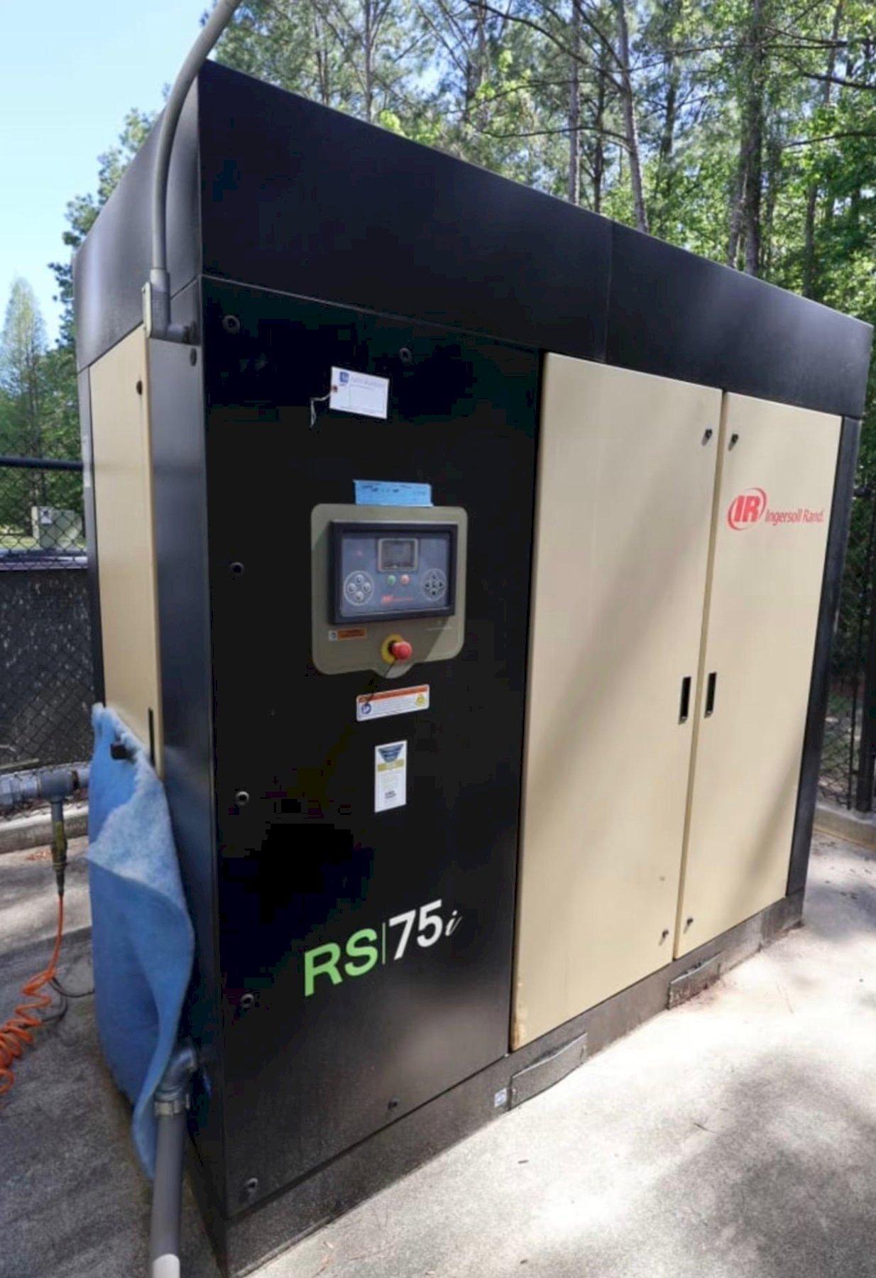 100 HP INGERSOLL-RAND MODEL RS75i-A125 ROTARY SCREW AIR COMPRESSOR W/ AIR DRYER: YOBRO #25976