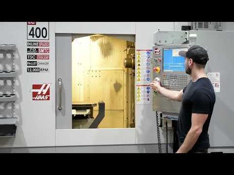 USED HAAS 20" X 20" HORIZONTAL CNC MACHINING CENTER WITH PALLET POOL MODEL EC-400PP