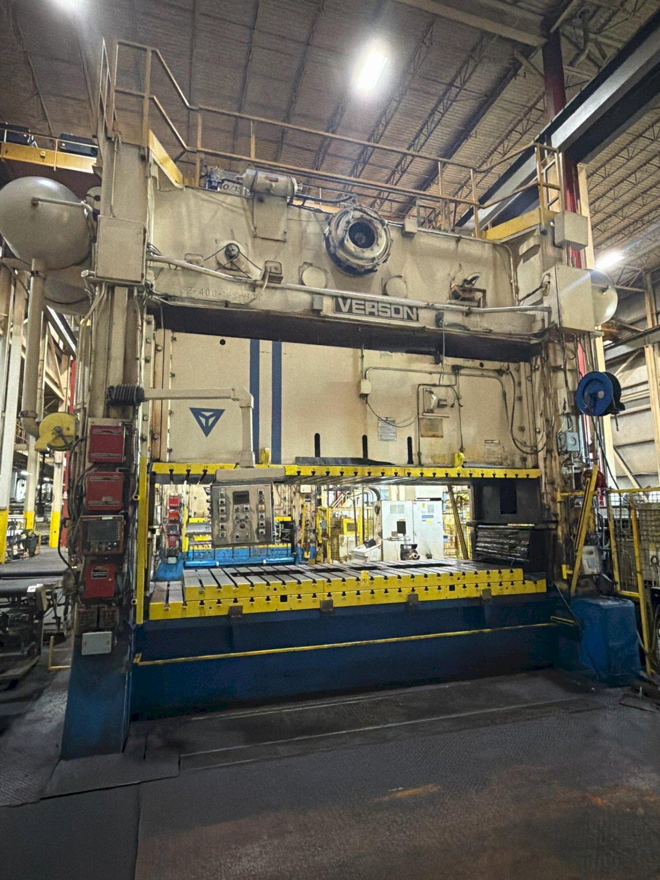 400 TON VERSON #S2-400-168-60, SSDC PRESS, w/MINSTER FEED LINE