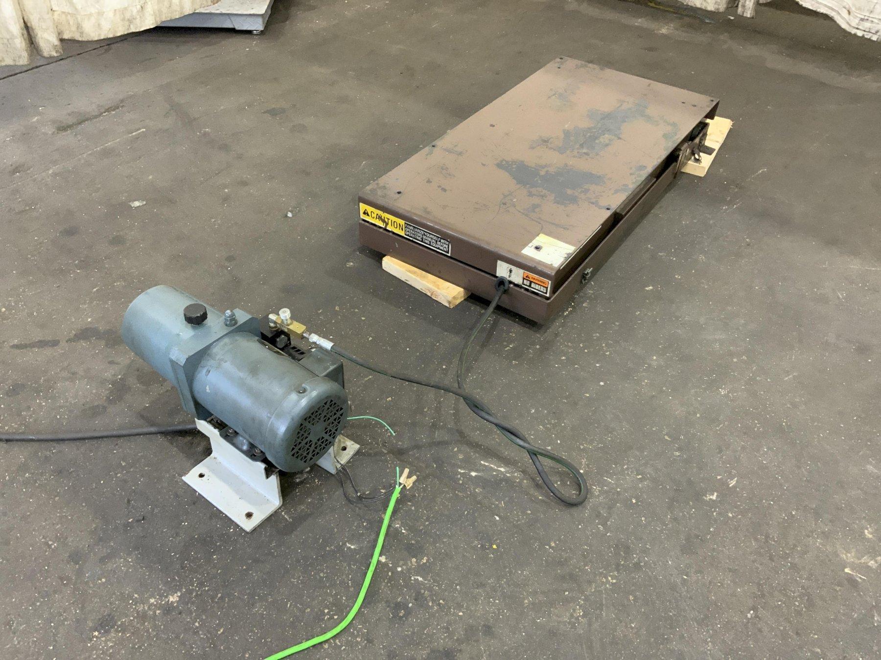 2500 LB AUTOQUIP SERIES 35 MODEL 36S28 HYDRAULIC LIFT TABLE : STOCK #81280
