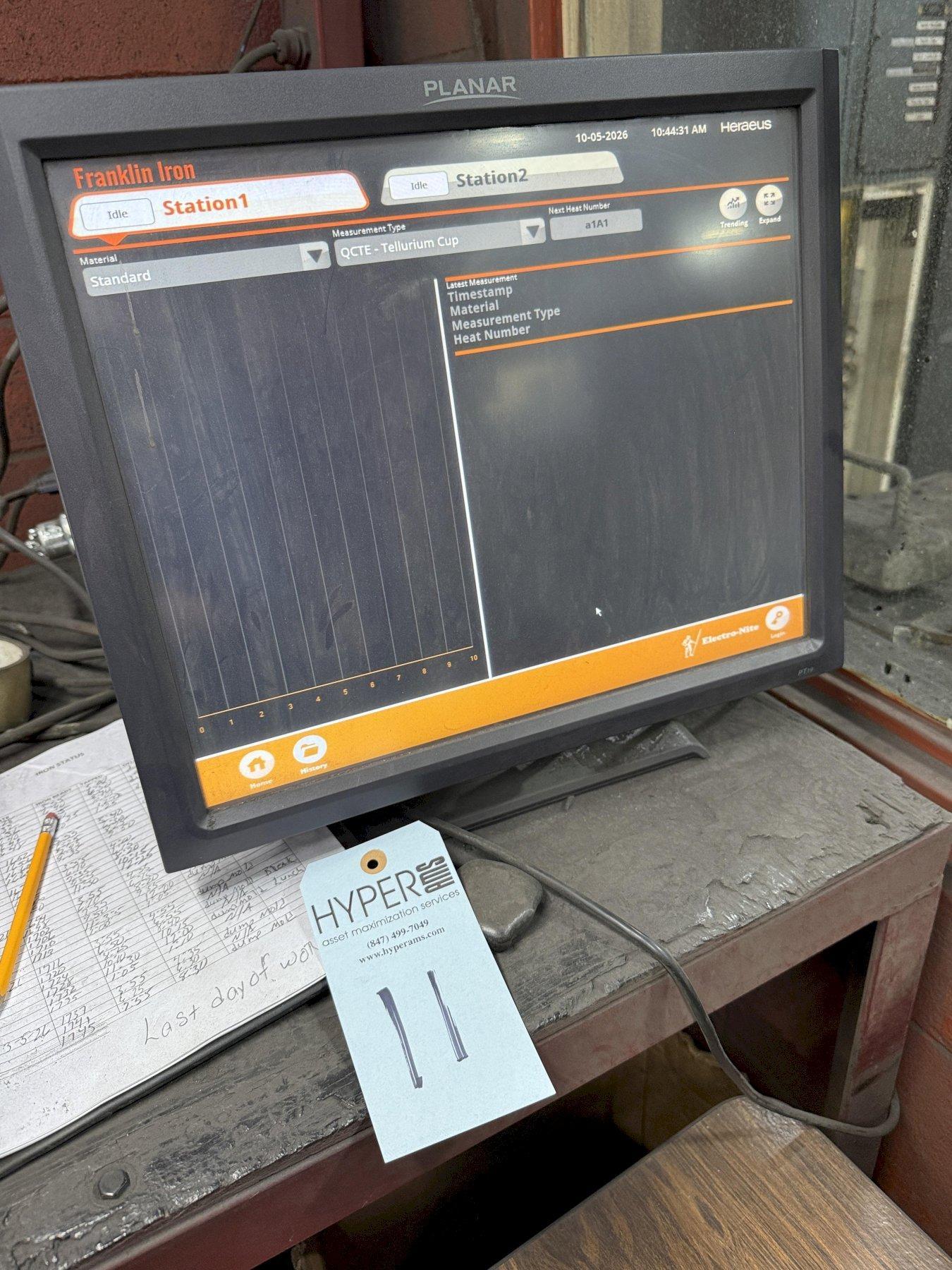Heraeus iron base sensor lab with cup and monitor